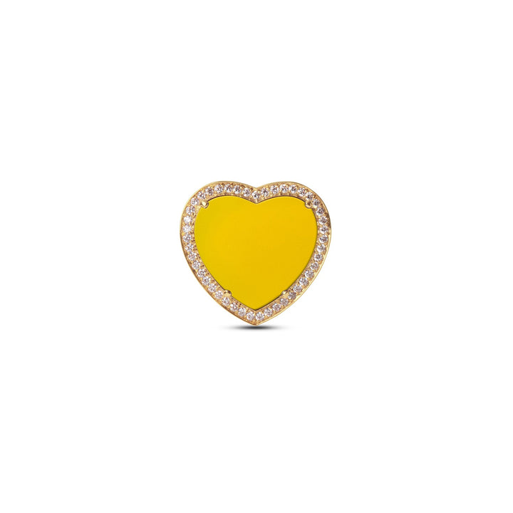 Amore rings with yellow agate in yellow gold, large size (view 3)