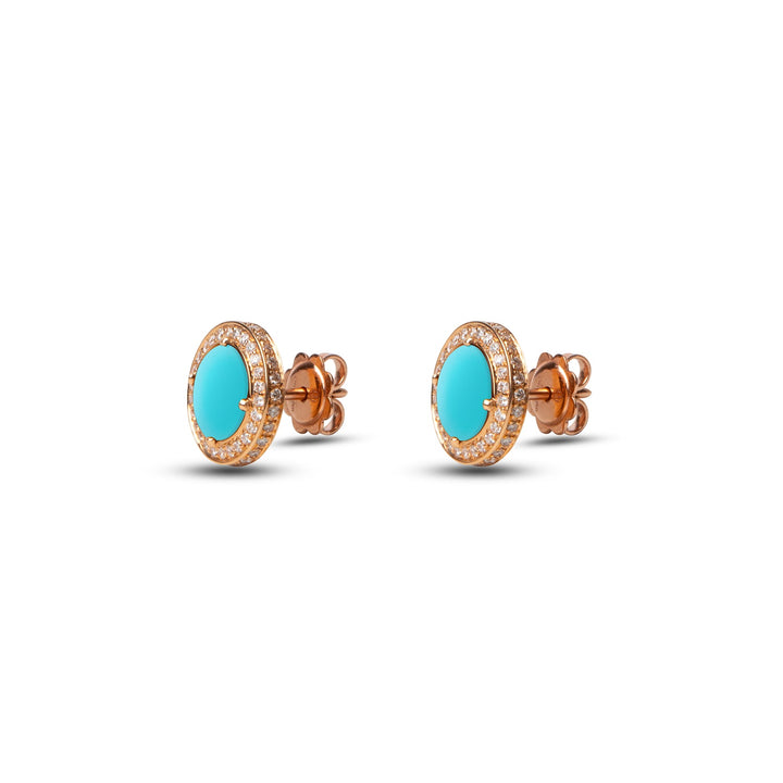 Eternity earrings with blue agate in rose gold