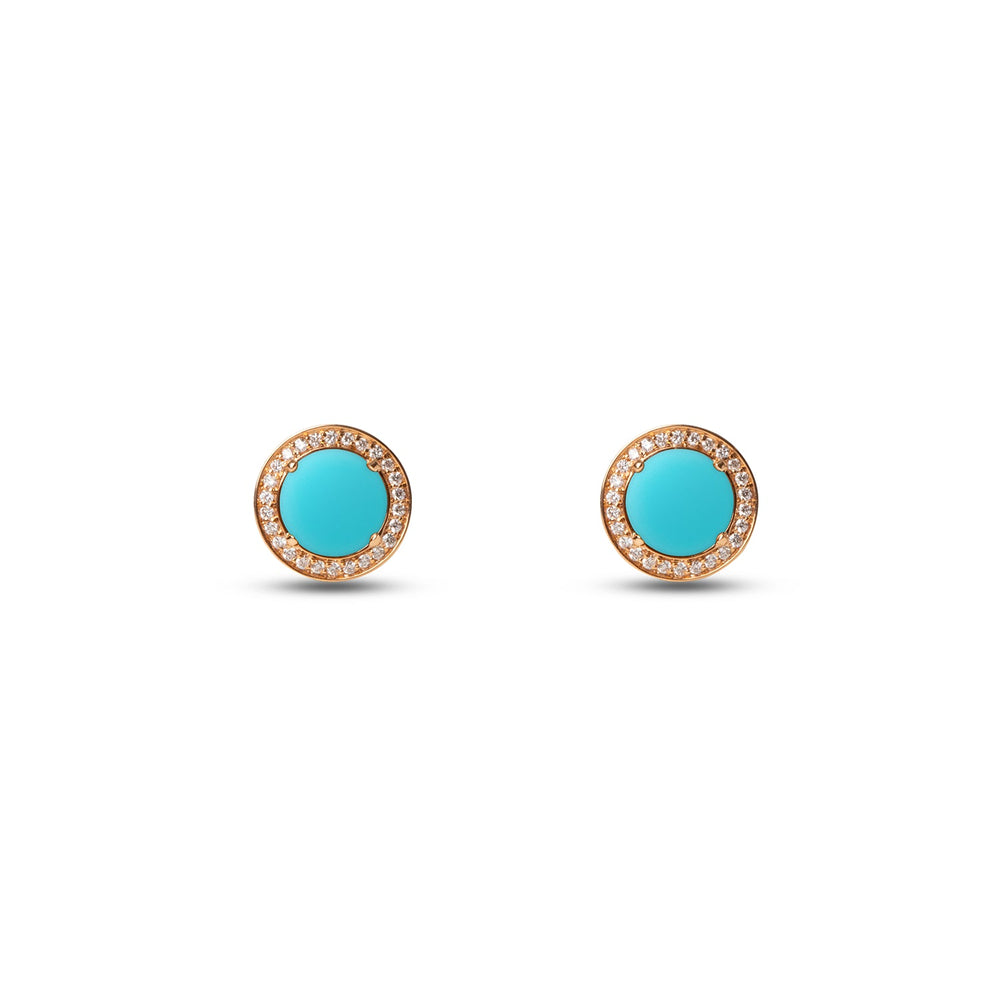 Eternity earrings with blue agate in rose gold (view 2)