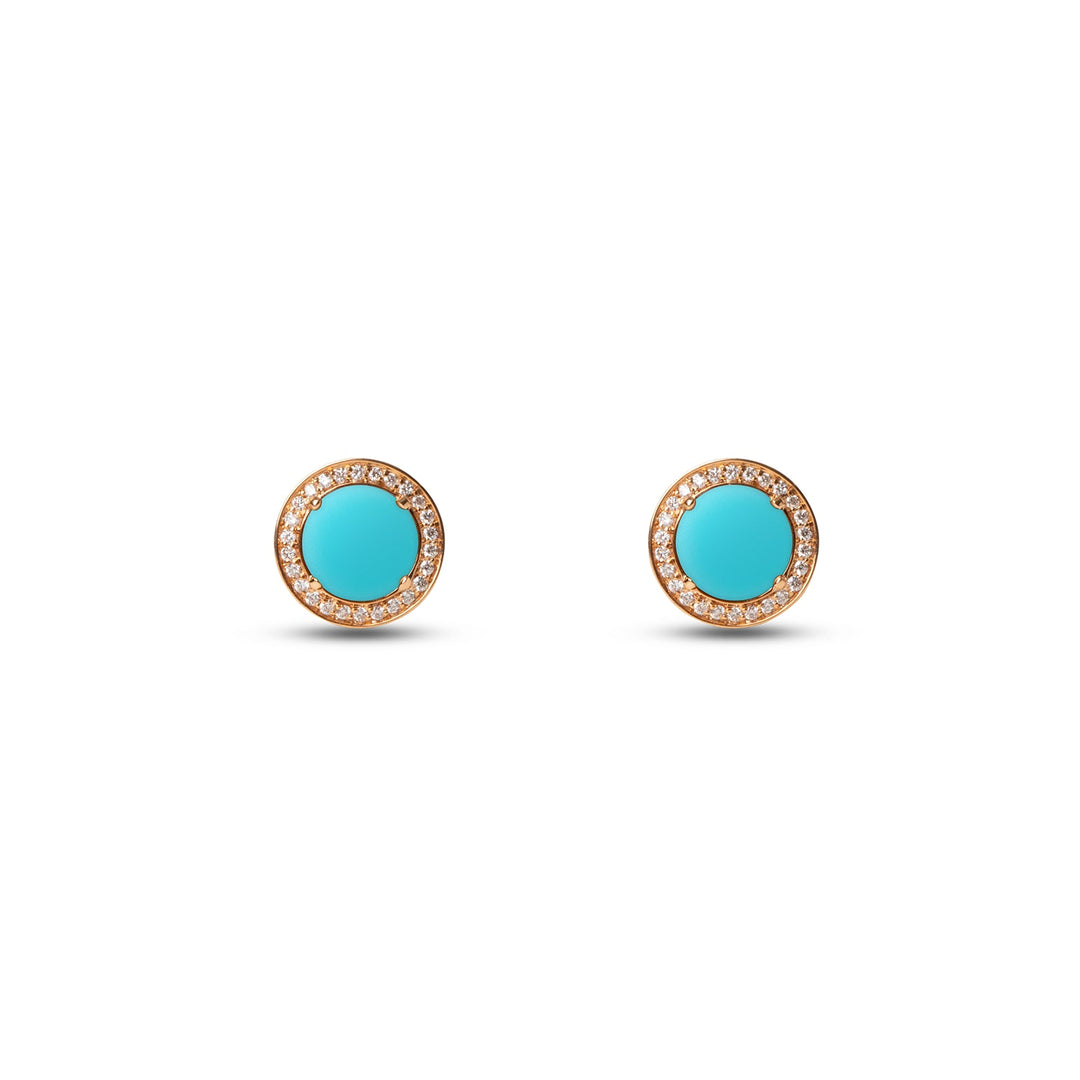 Eternity earrings with blue agate in rose gold (view 2)