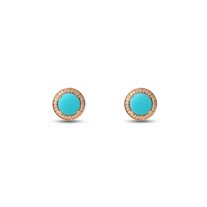 Eternity earrings with blue agate in rose gold (view 2)