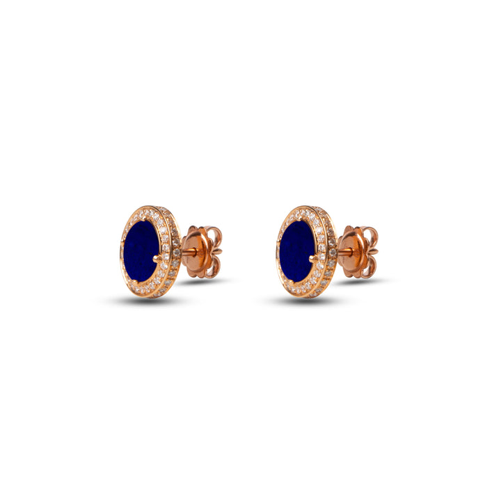 Eternity earrings with lapis lazuli in rose gold