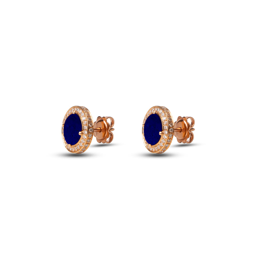 Eternity earrings with lapis lazuli in rose gold