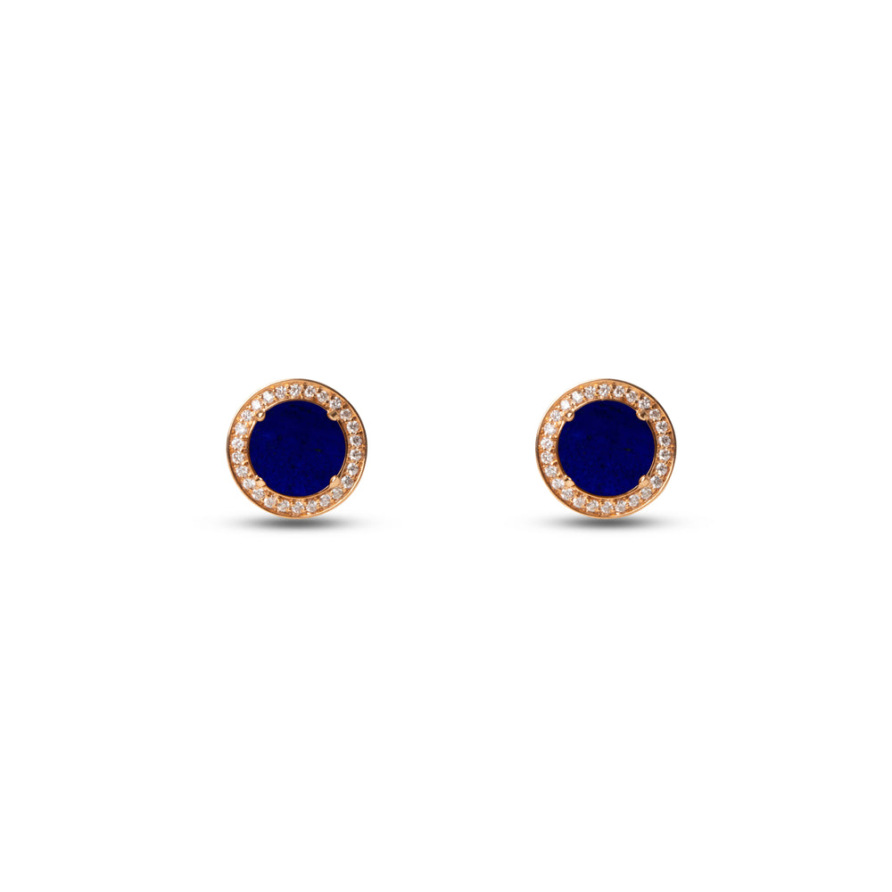 Eternity earrings with lapis lazuli in rose gold (view 2)