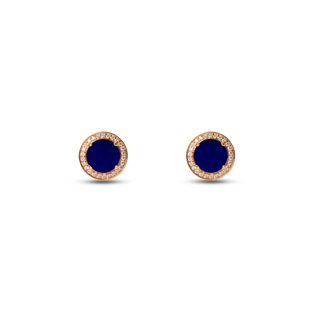 Eternity earrings with lapis lazuli in rose gold (view 2)