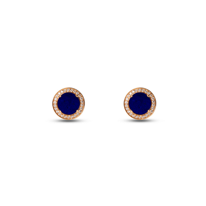 Eternity earrings with lapis lazuli in rose gold (view 2)