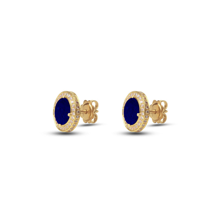 Eternity earrings with lapis lazuli in yellow gold