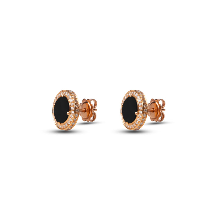 Eternity earrings with onyx in rose gold