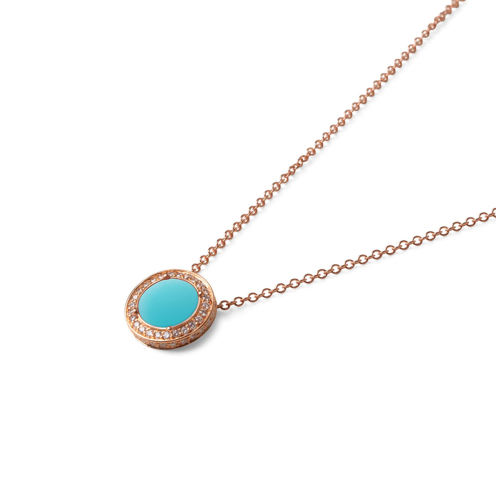 Eternity necklace with blue agate in rose gold, small size (view 2)