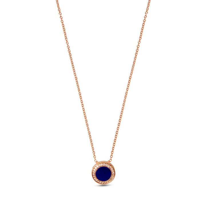Eternity necklace with lapis lazuli in rose gold, small size