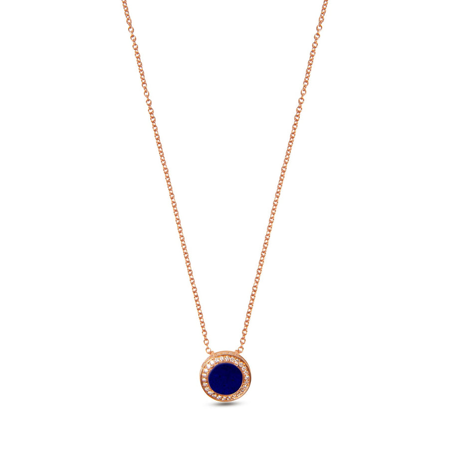Eternity necklace with lapis lazuli in rose gold, small size