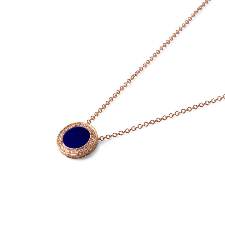 Eternity necklace with lapis lazuli in rose gold, small size (view 2)
