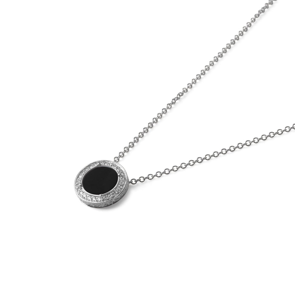 Eternity necklace with onyx in white gold, small size (view 2)