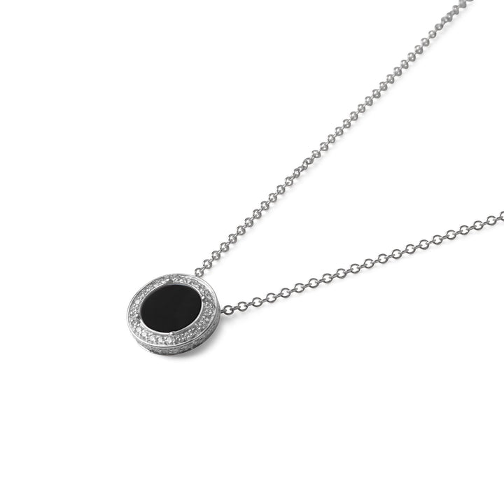 Eternity necklace with onyx in white gold, small size (view 2)