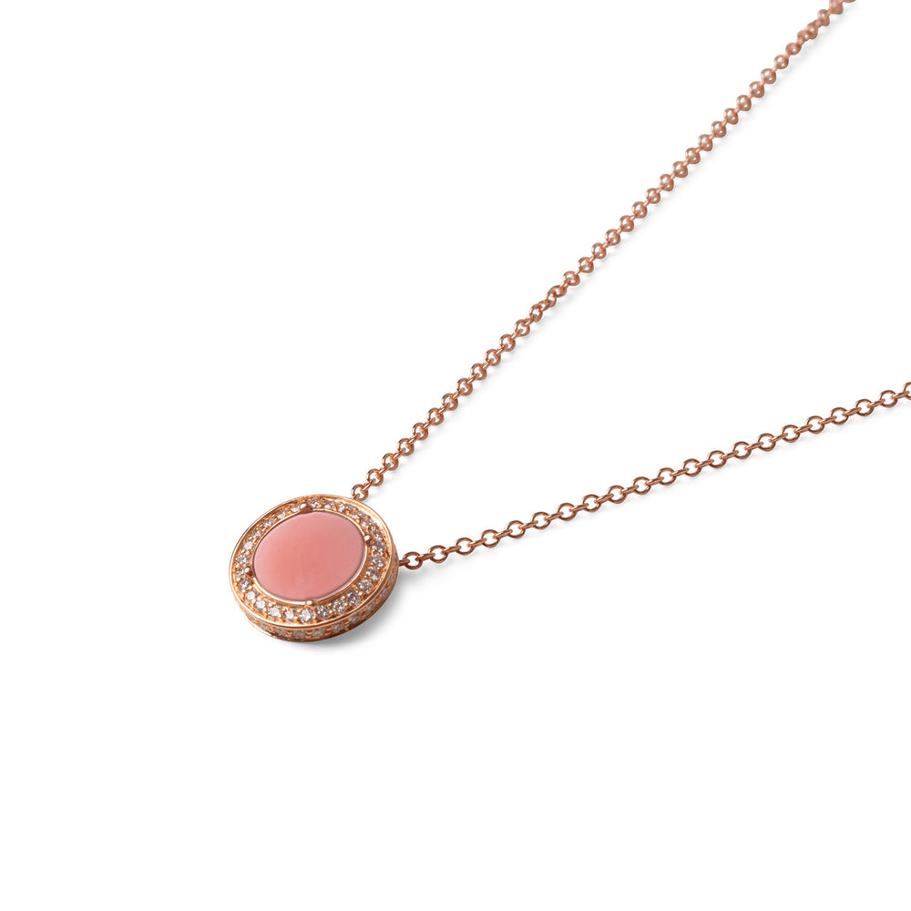 Eternity necklace with pink opal in rose gold, small size (view 2)