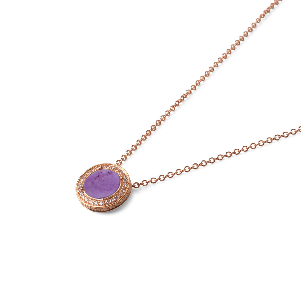 Eternity necklace with purple agate in rose gold, small size (view 2)
