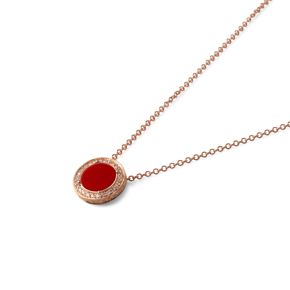 Eternity necklace with red carnelian in rose gold, small size (view 2)