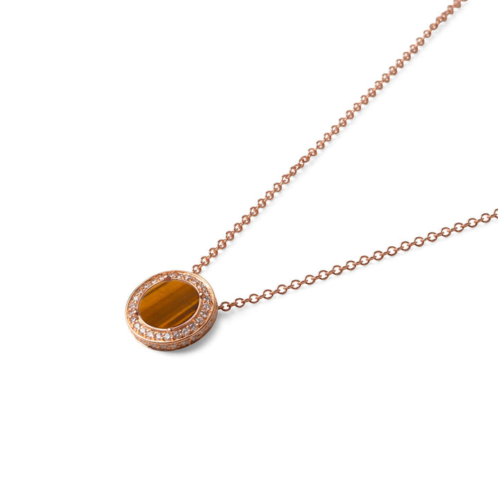 Eternity necklace with tiger eye in rose gold, small size (view 2)