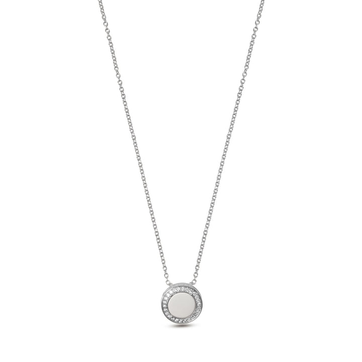 Eternity necklace with white agate in white gold, small size