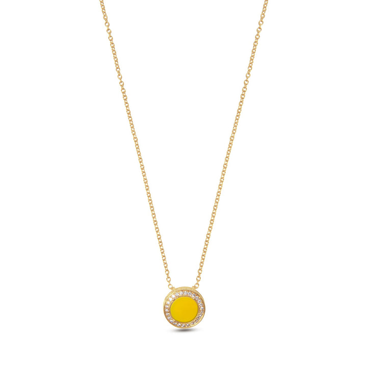 Eternity necklace with yellow agate in yellow gold, small size
