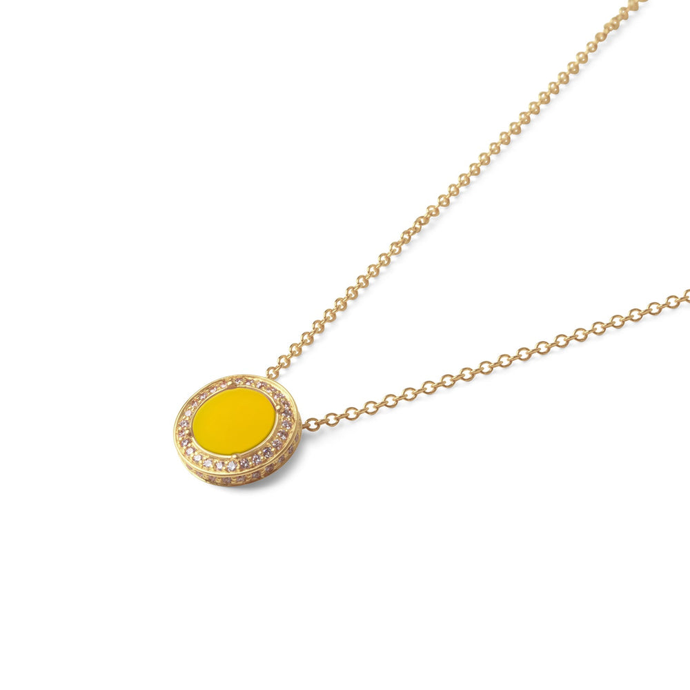 Eternity necklace with yellow agate in yellow gold, small size (view 2)