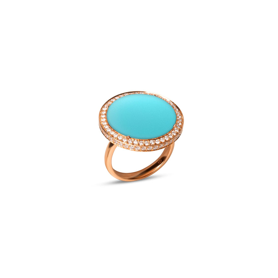 Eternity rings with blue agate in rose gold, large size