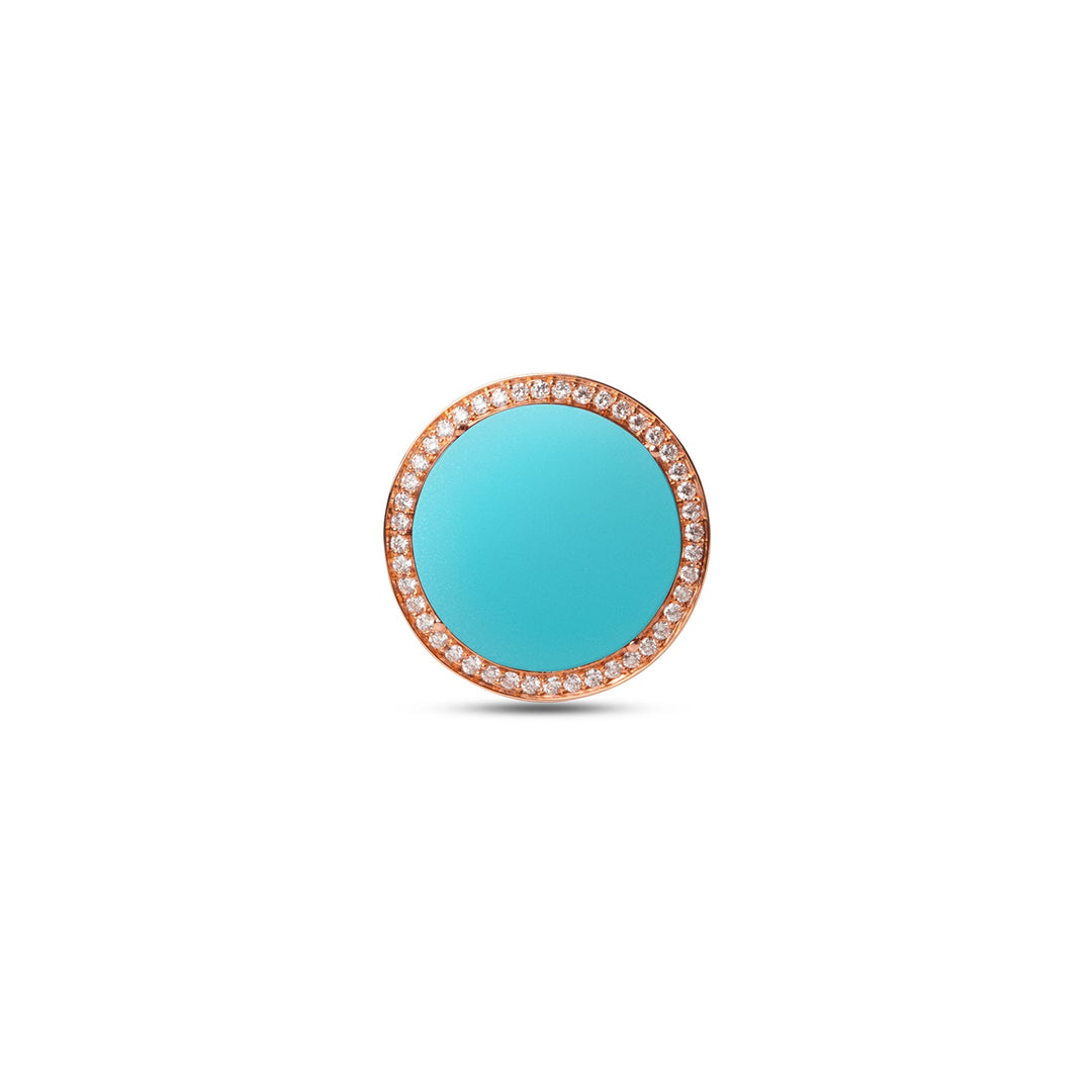 Eternity rings with blue agate in rose gold, large size (view 3)