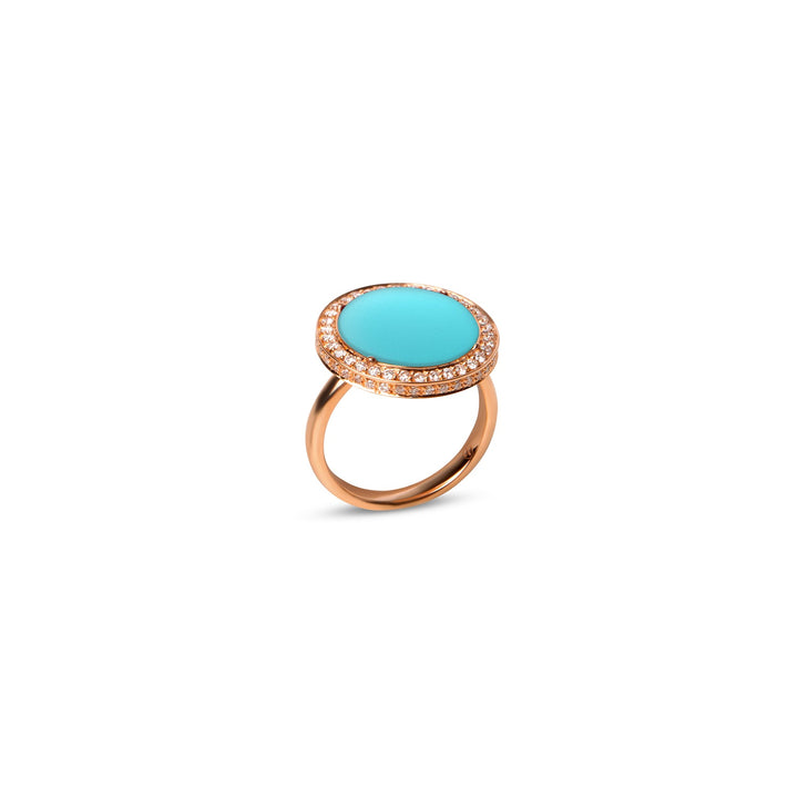 Eternity rings with blue agate in rose gold, medium size