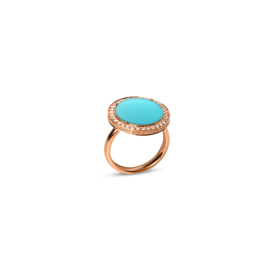 Eternity rings with blue agate in rose gold, medium size