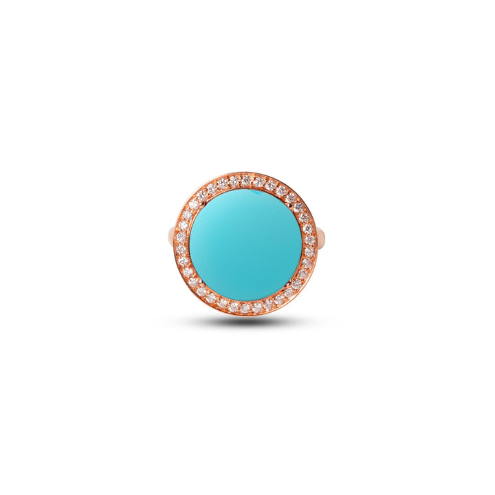 Eternity rings with blue agate in rose gold, medium size (view 3)