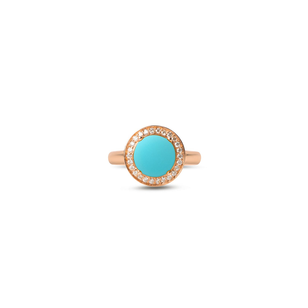 Eternity rings with blue agate in rose gold, small size (view 3)