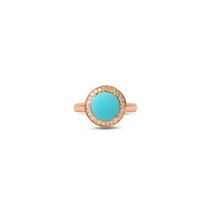 Eternity rings with blue agate in rose gold, small size (view 3)