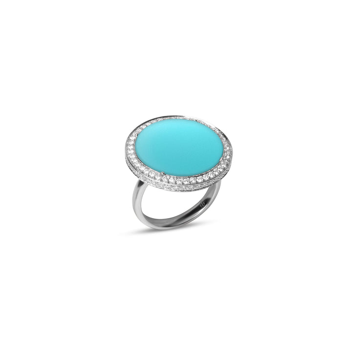 Eternity rings with blue agate in white gold, large size