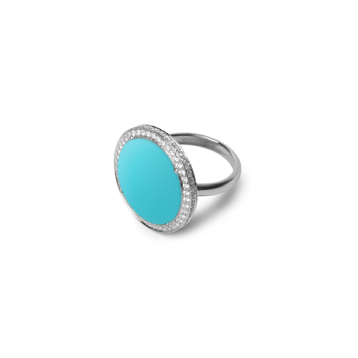 Eternity rings with blue agate in white gold, large size (view 2)