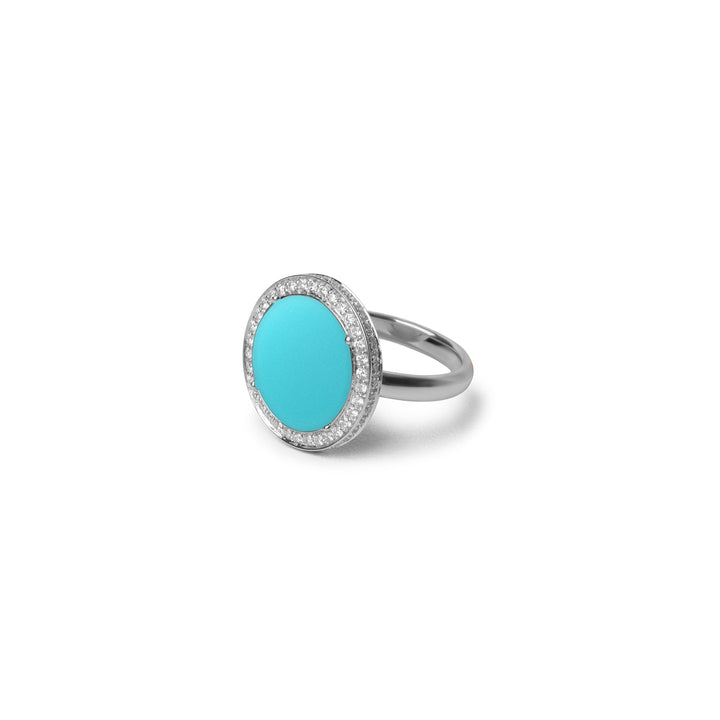 Eternity rings with blue agate in white gold, medium size (view 2)