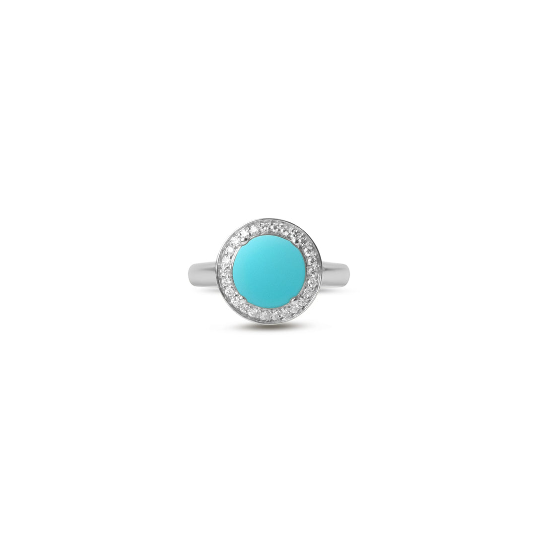 Eternity rings with blue agate in white gold, small size (view 3)