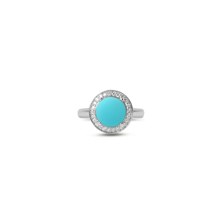 Eternity rings with blue agate in white gold, small size (view 3)