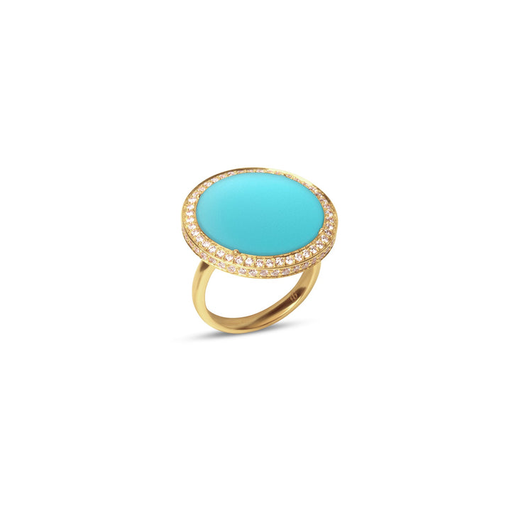 Eternity rings with blue agate in yellow gold, large size