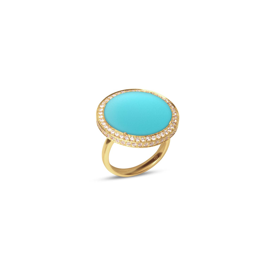 Eternity rings with blue agate in yellow gold, large size
