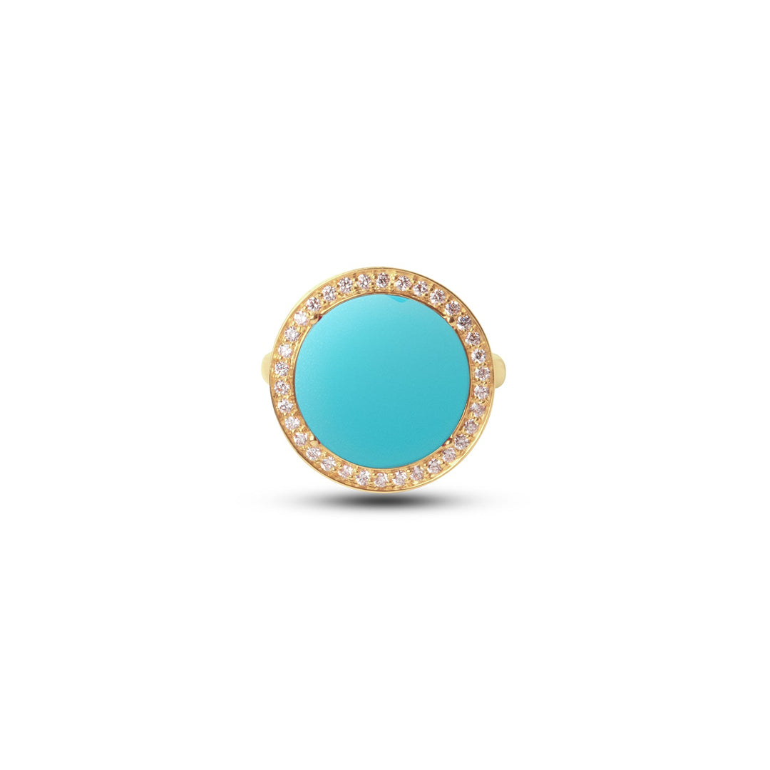 Eternity rings with blue agate in yellow gold, medium size (view 3)