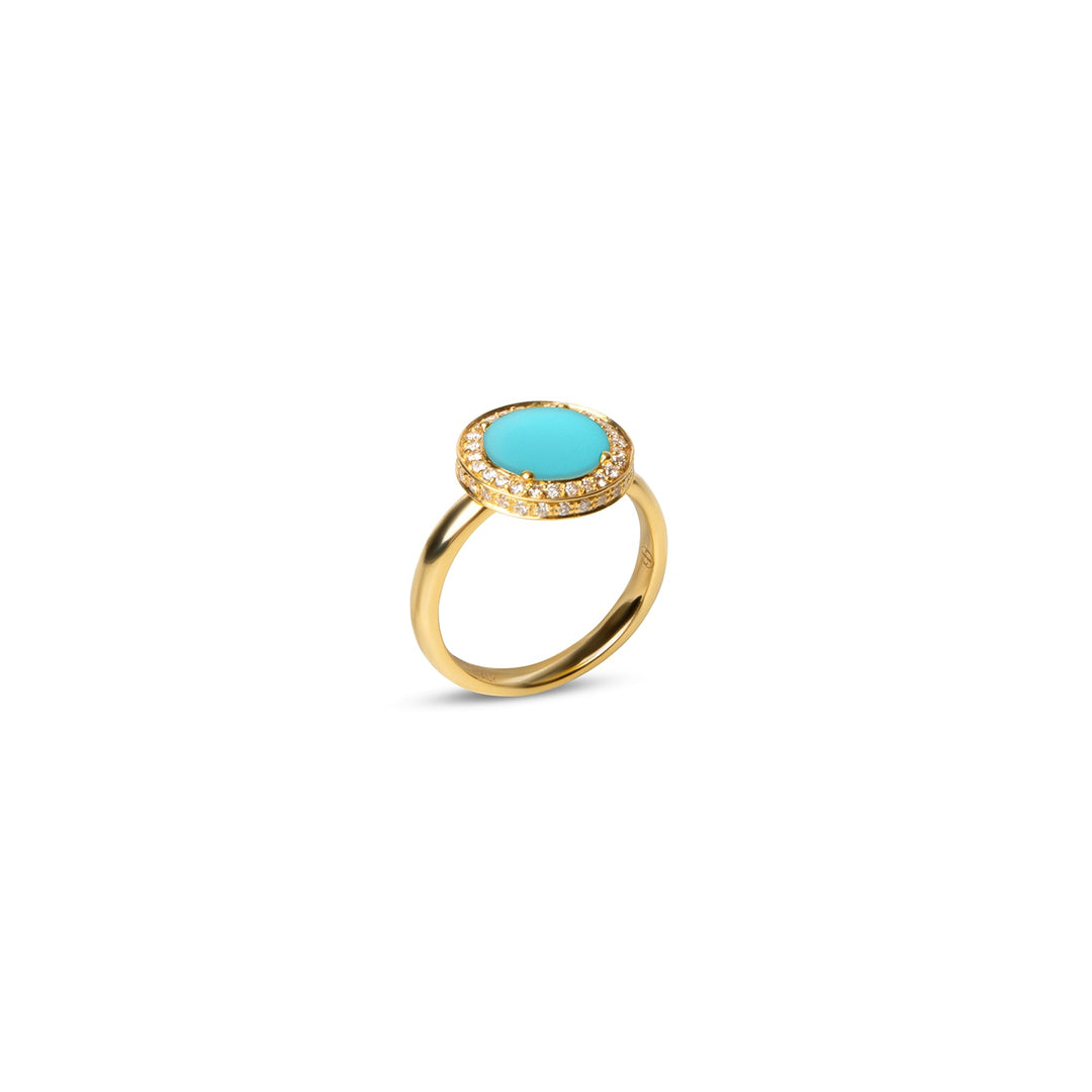 Eternity rings with blue agate in yellow gold, small size