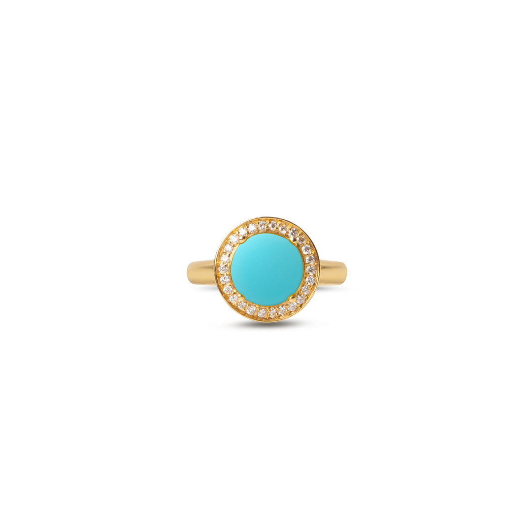 Eternity rings with blue agate in yellow gold, small size (view 3)