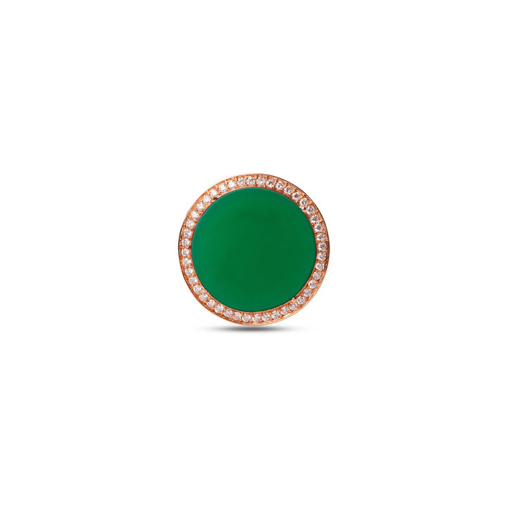 Eternity rings with green agate in rose gold, large size (view 3)