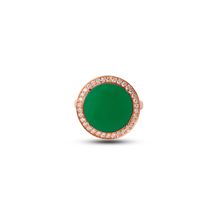 Eternity rings with green agate in rose gold, medium size (view 3)