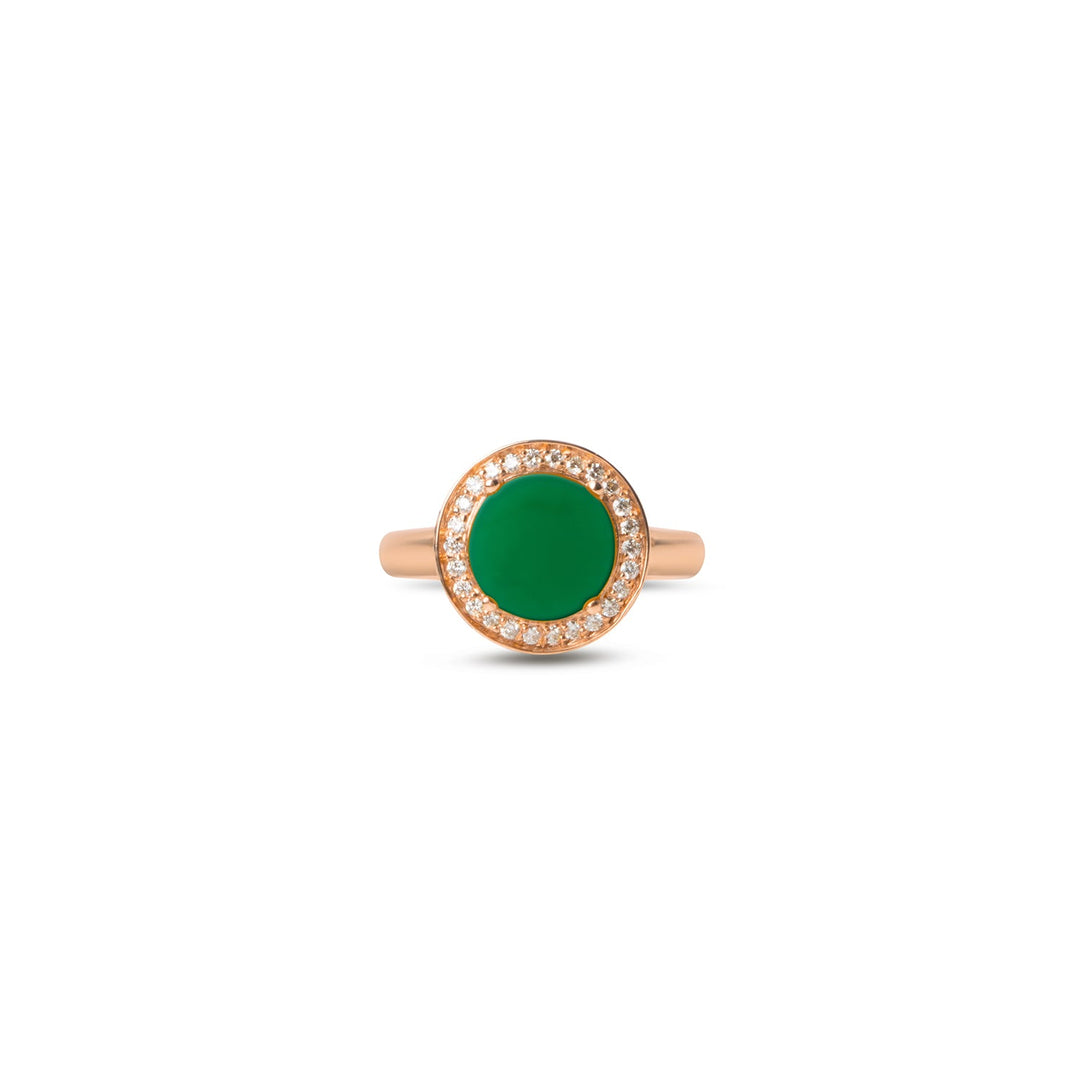 Eternity rings with green agate in rose gold, small size (view 3)