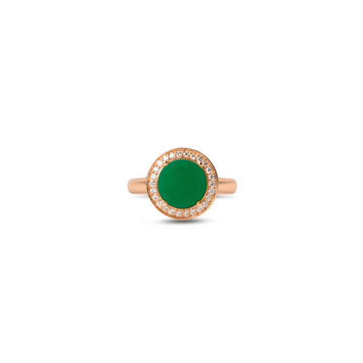 Eternity rings with green agate in rose gold, small size (view 3)