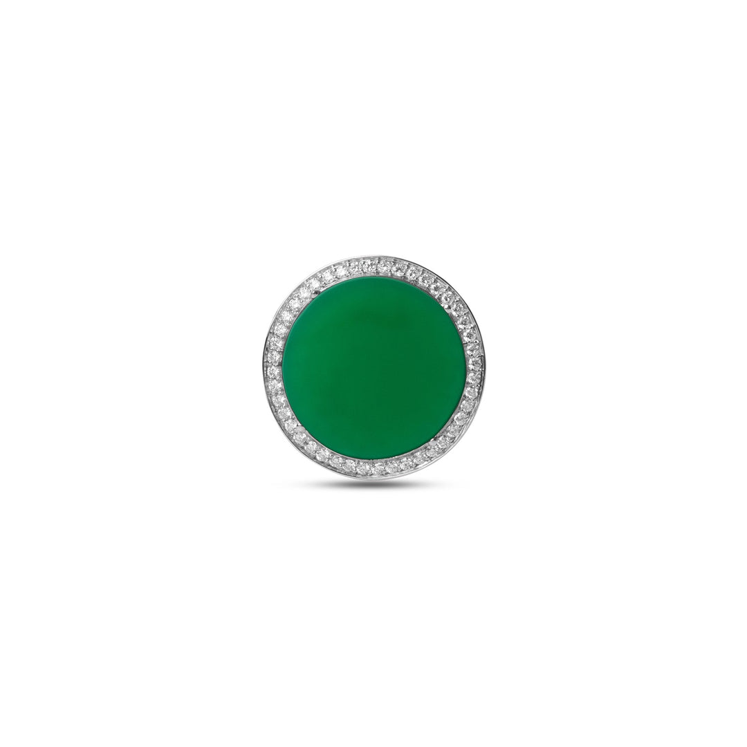 Eternity rings with green agate in white gold, large size (view 3)
