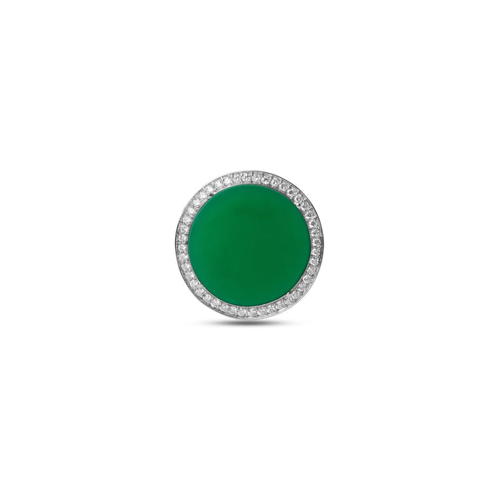 Eternity rings with green agate in white gold, large size (view 3)