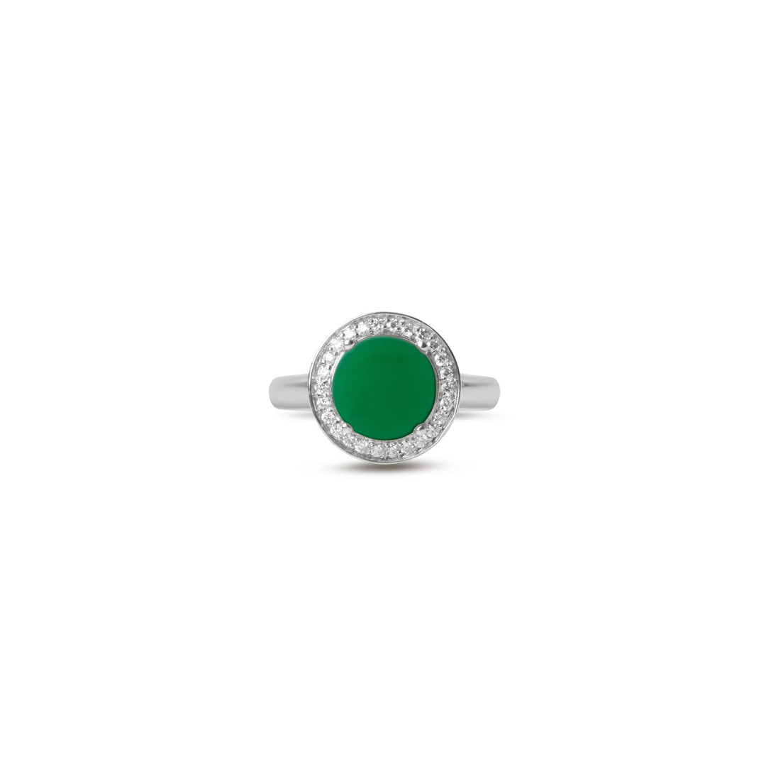 Eternity rings with green agate in white gold, small size (view 3)