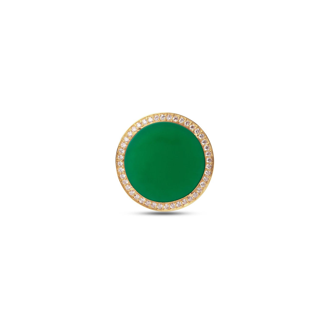 Eternity rings with green agate in yellow gold, large size (view 3)